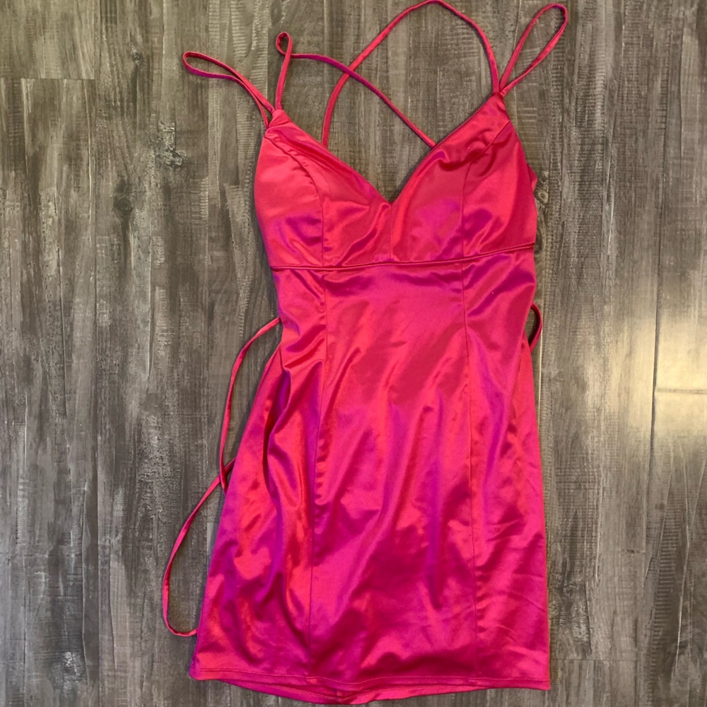 Silk hot pink dress